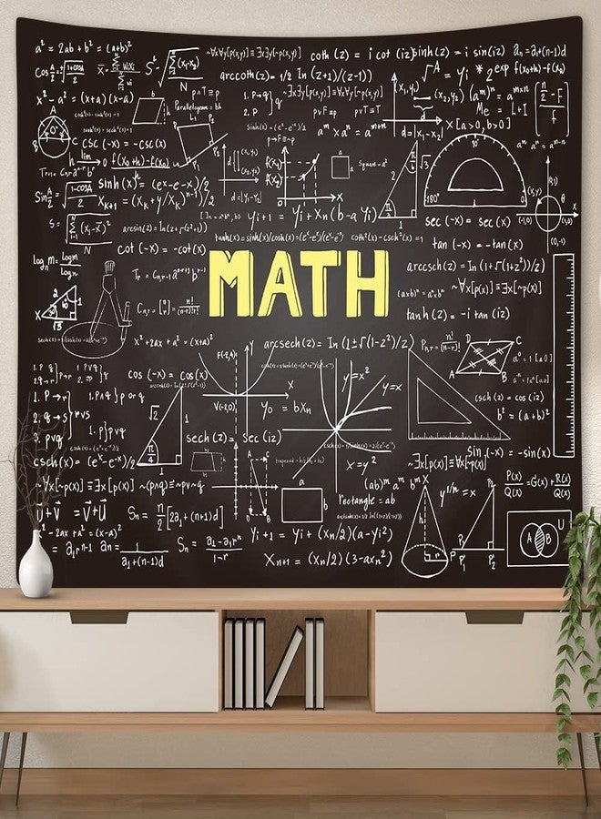 Drgilau Mathematics Tapestry Wall Hanging, Math Classroom Tapestry Math Equation Blackboard Educational Wall Decor Tapestries for Kids Students, Mathematics Formulas Backdrop for Classroom Office 60X40 inch - Image 3